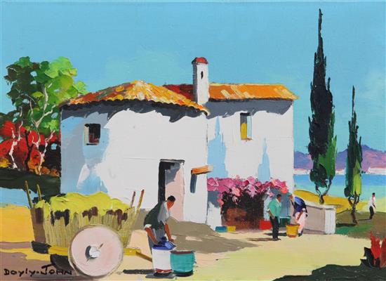 § Cecil Rochfort DOyly John (1906-1993) The granary along the Spanish Coast on the Costa del Sol, 10 x 14in., unframed